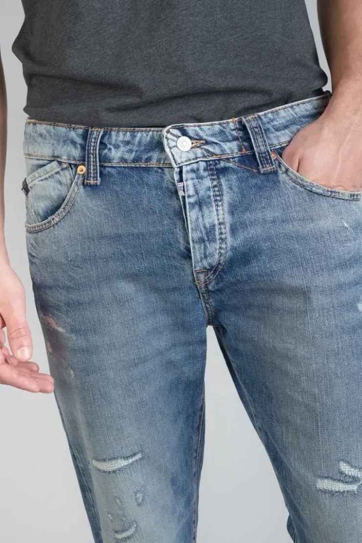 Homme Le Temps des Cerises Coupe Regular Confort-Vintage 700/20 Regular Jeans Destroy Bleu N°4