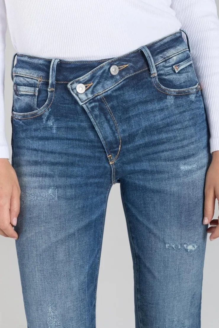 Femme Le Temps des Cerises Coupe Regular-Zep Pulp Regular Taille Haute 7/8Eme Jeans Destroy Bleu N°2