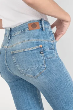 Femme Le Temps des Cerises Coupe Regular-Zep Pulp Regular Taille Haute 7/8Eme Jeans Destroy Bleu N°4