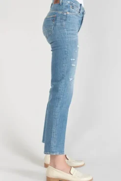 Femme Le Temps des Cerises Coupe Regular-Zep Pulp Regular Taille Haute 7/8Eme Jeans Destroy Bleu N°4